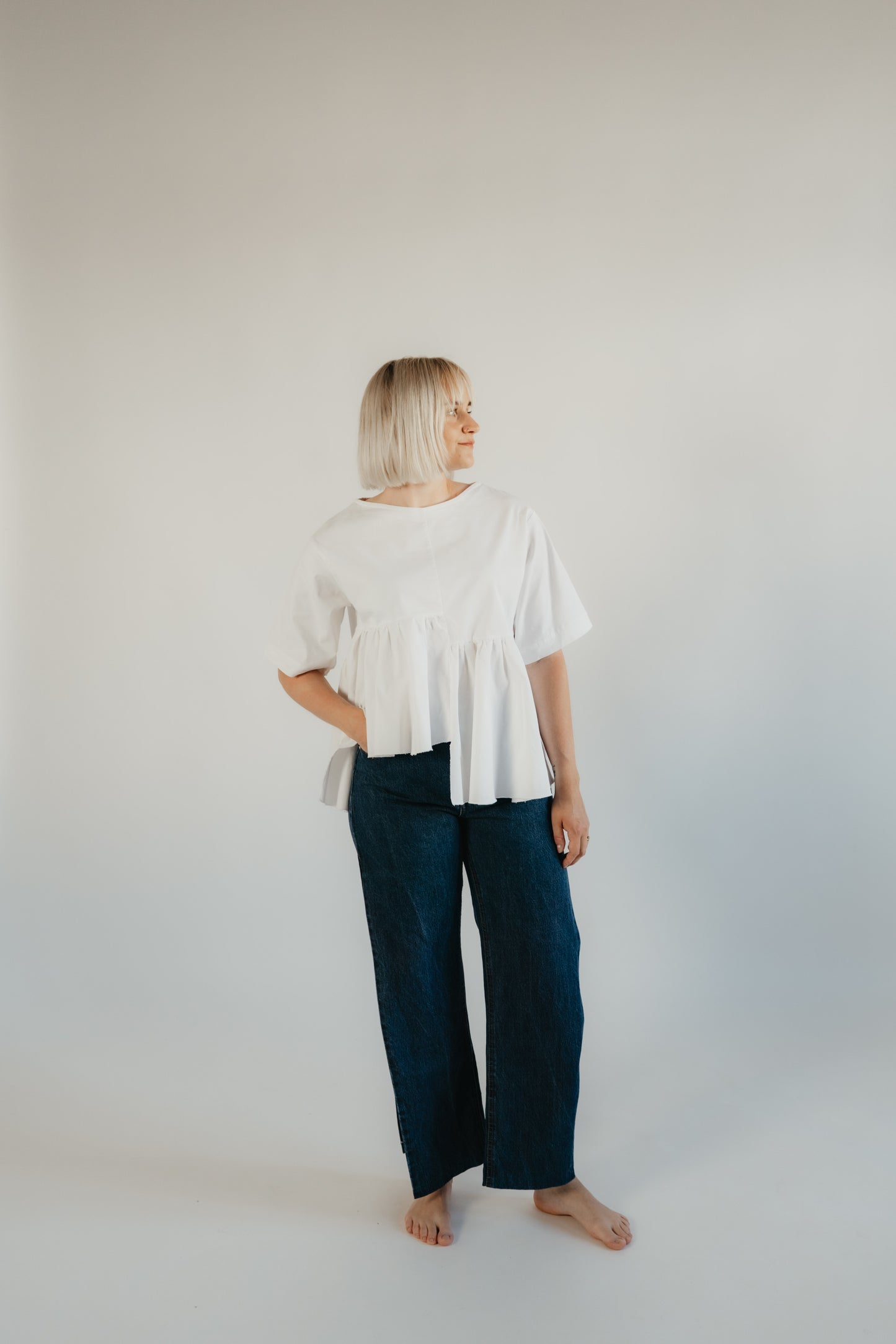 Bavlněná halenka Peplum