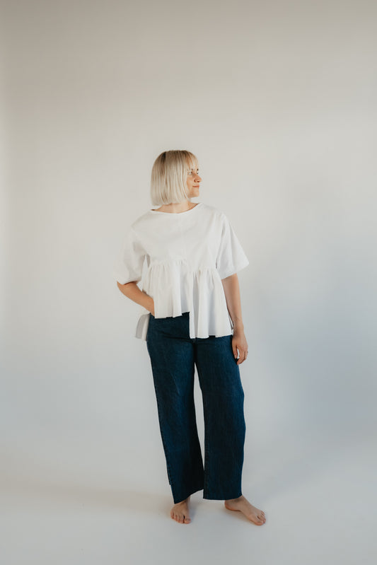 Bavlněná halenka Peplum