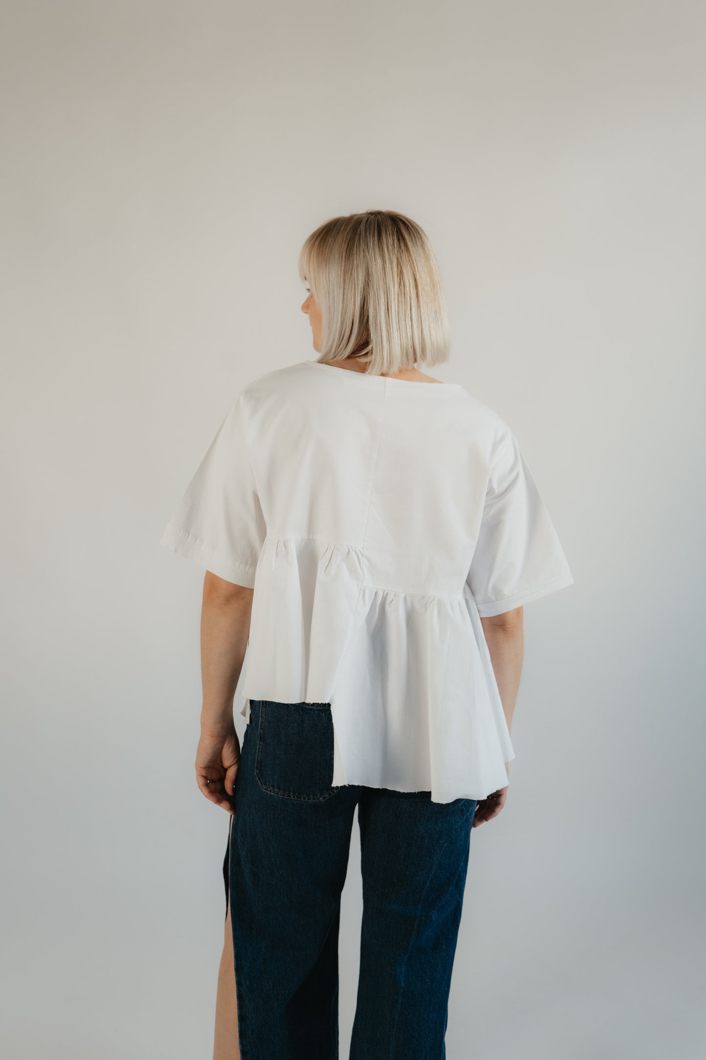 Bavlněná halenka Peplum