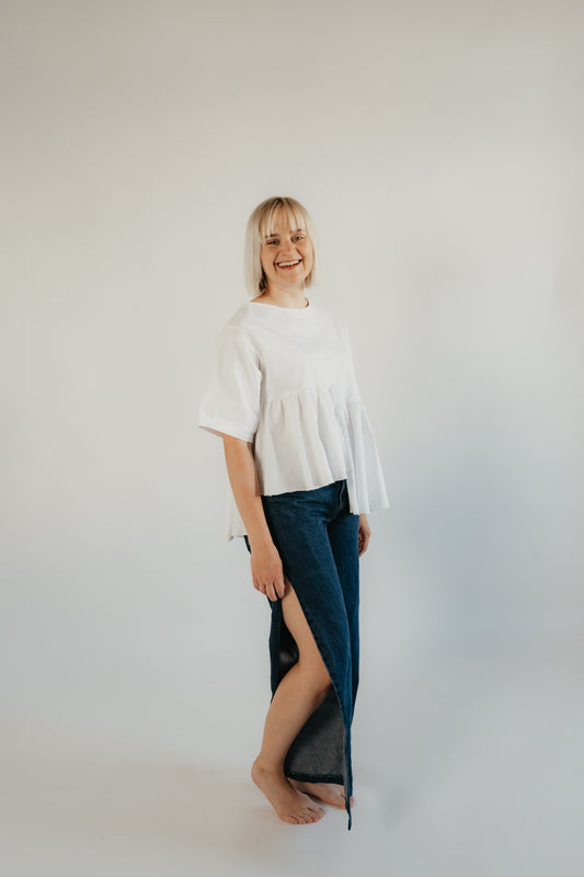 Bavlněná halenka Peplum