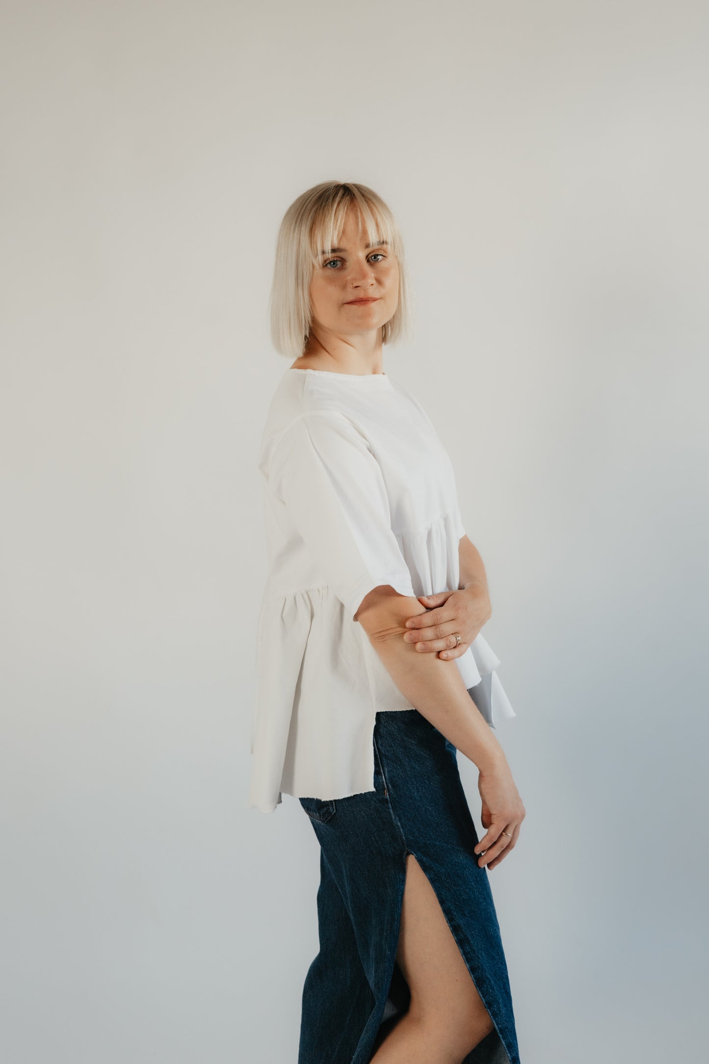 Bavlněná halenka Peplum